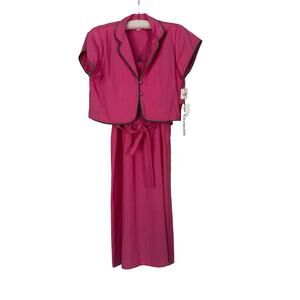 ✨Vintage 70s/80s Pink & Green sun summer‎ dress & jacket with tags Perwinkle 10